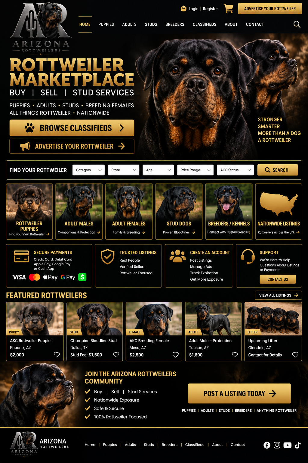 Rottweilers with gold smoke
